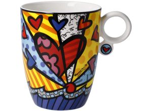 4005169349515 - Tasse GOEBEL Britto bunt B13cm H11cm Porzellan Trinkgefäße Pop Art Künstlertasse Fine Bone China Romero Britto - A New Day