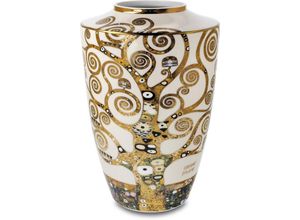 4005169352164 - Tischvase GOEBEL Vase Gustav Klimt - Der Lebensbaum Vasen Gr B H T 16cm x 24cm x 16cm goldfarben (creme goldfarben) aus Porzellan Höhe ca 24 cm