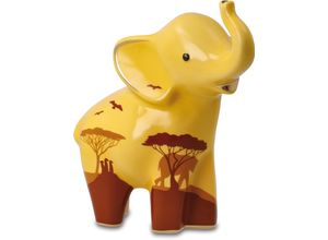 4005169353772 - Sammelfigur GOEBEL Figur Elephant de luxe - Mukkoka Dekofiguren Gr B H T 14 cm x 16 cm x 7 cm Elefant gelb (gelb rot) Sammlerfiguren