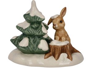 4005169359149 - Sammelfigur GOEBEL Winterwald Weihnachtsdeko bunt B6cm H65cm Steingut Dekofiguren Steingut Figur - Drolliges Häschen