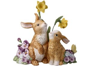 4005169360480 - Osterhase GOEBEL Frühlingserwachen Dekofiguren Gr B H T 12 cm x 265 cm x 24 cm bunt Dekofiguren Sammelfigur Hasenpaar mit Blumen