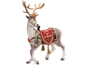 4005169361760 - Weihnachtsfigur GOEBEL Fitz & Floyd XMAS Weihnachtsdeko Dekofiguren Gr B H 14 cm x 375 cm bunt Weihnachtsengel Weihnachtsfiguren Steingut Figur - Rentier mit Sattel Rot