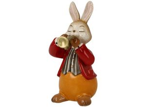 4005169366178 - Osterhase Figur Hase - Eifriger Trompeter (1 St) Osterfigur Dekofigur Ostern Osterdekoration bunt