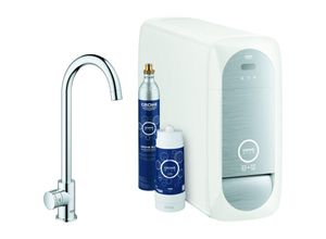 4005176488986 - Mono-Armatur blue home Starter-Kit C-Auslauf hard graphite gebürstet 31498AL1 - Grohe