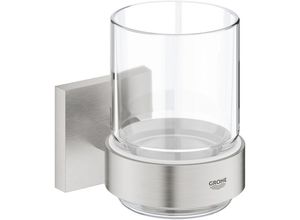 4005176753718 - QuickFix - Start Cube - Kristallglas mit Halterung - Fintion Supersteel 41097DC0 (zum Aufschrauben oder Aufkleben) - Grohe