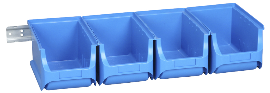 4005187570724 - Sichtboxen-Set ProfiPlus Set 3 5 blau mit Metallschiene 12 l