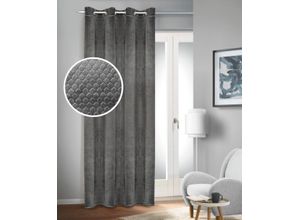 4005241864509 - Gardine Cara Gr 1 grau B135cm H245cm Polyester Gardinen Fertigschal