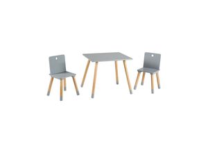 4005317310541 - Kindersitzgruppe Kindermöbel Set 2 Kinderstühle & 1 Tisch Sitzgarnitur Holz grau lackiert