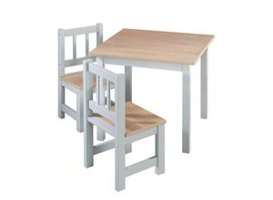 4005317335513 - Kindersitzgruppe Woody - 2 Stühle & 1 Tisch - Taupe lackiert - Holzdekor