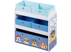 4005317338422 - Kinderregal ROBA Paw Patrol weiß Gr B H T 64 cm x 60 cm x 30 cm offene Fächer weiß Baby Regale Babyregale inklusive 5 Stoffboxen in 2 Größen