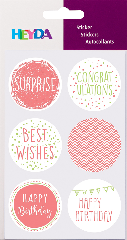 4005329144295 - Geschenke-Sticker Birthday Durchmesser 40 mm