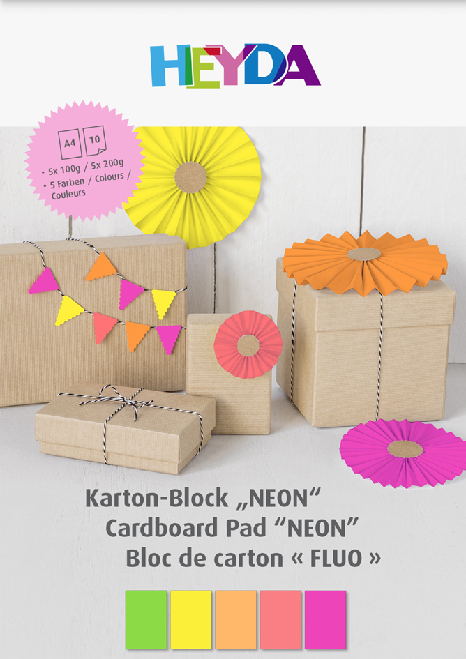 4005329146268 - Neonpapier-Block DIN A4 10 Blatt neonfarben