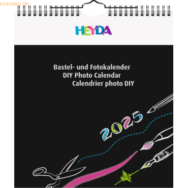 4005329157998 - 5 x Bastelkalender 215x24cm schwarz schwarz 2025