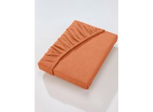 4005367108891 - Spannbettlaken IRISETTE Laken Gr B L 140-160 cm x 200 cm 1 St Frottee 22 cm orange (terrakotta)