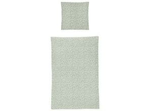 4005367110061 - Bettwäsche IRISETTE Easy 8440 Gr B L 155 cm x 200 cm (1 St) B L 80 cm x 80 cm (1 St) Seersucker grün Seersucker-Bettwäsche
