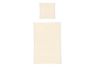 4005367110580 - Bettwäsche IRISETTE Easy-U 8726 Gr B L 155 cm x 220 cm (1 St) B L 80 cm x 80 cm (1 St) Seersucker beige (natur) Seersucker-Bettwäsche