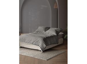 4005367118951 - Bettwäsche IRISETTE Wave-HK 8559 Gr B L 140 cm x 200 cm 1 St 1 St Mako-Satin B L 90 cm x 70 cm grau anschmiegsam und atmungsaktiv