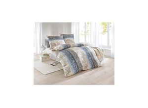 4005367671258 - Bettwäsche IRISETTE WITT-PBK-Bettwäsche-temporär Gr B L 135 cm x 200 cm 2 tlg Feinbiber B L 80 cm x 80 cm blau (eisblau grau) Biber-Bettwäsche