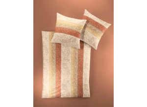 4005367671272 - Bettwäsche IRISETTE WITT-PBK-Bettwäsche-temporär Gr B L 135 cm x 200 cm 2 tlg Feinbiber B L 80 cm x 80 cm orange (terra natur) Biber-Bettwäsche