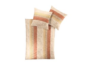 4005367691461 - Bettwäsche IRISETTE WITT-PBK-Bettwäsche-temporär Gr B L 155 cm x 200 cm 2 tlg Feinbiber B L 80 cm x 80 cm orange (terra natur) Biber-Bettwäsche