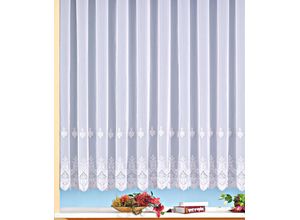 4005385127430 - Gardine WECKBRODT Berlin Gardinen Gr 145 cm Kräuselband 450 cm weiß Kräuselband Store transparent Voile echte Stickerei Bordüre Kante gebogt