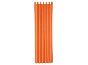 4005385138887 - Vorhang WECKBRODT Vito Gardinen Gr 175 cm Schlaufen 140 cm orange Schlaufen Gardine Schlaufenschal Gardine blickdicht Microvelour Unifarben