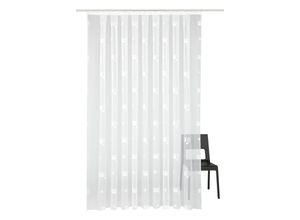 4005385474299 - Gardine WECKBRODT Jacquardstore BL-MW weiß B220cm H145cm Polyester Gardinen feste Falten Polyester Strukturmuster Motiv nach Maß