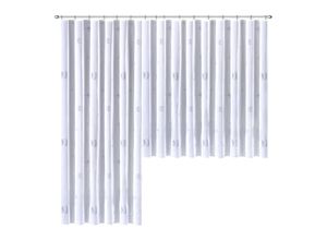 4005385478730 - Gardine WECKBRODT Lasa Gardinen Gr 125 cm Smokband 1050 cm blau (blau naturfarben) Smokband Store halbtransparent Voile bedruckt Bleibandabschluss nach Maß