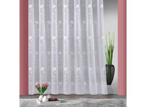 4005385486858 - Gardine WECKBRODT Lilly Gardinen Gr 145 cm Smokband 982 cm weiß Smokband halbtransparent Polyester Motiv gemustert nach Maß