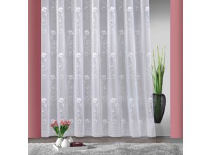 4005385487138 - Gardine WECKBRODT Lilly Gardinen Gr 160 cm Smokband 880 cm weiß Smokband halbtransparent Polyester Motiv gemustert nach Maß