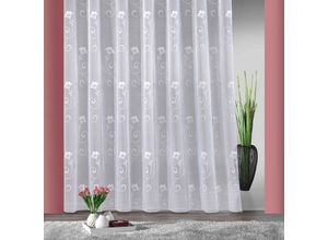 4005385487978 - Gardine WECKBRODT Lilly weiß B574cm H245cm Jacquard Polyester Gardinen Jacquard strukturiert AlloverMotivfloralBleiband nach Maß Store