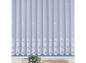 4005385816570 - Gardine WECKBRODT Basel Gardinen Gr 135 cm Kräuselband 600 cm weiß Kräuselband Store Jacquard strukturierte Optik Allover gemustert Bordüre