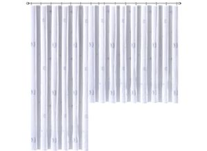 4005385820393 - Gardine WECKBRODT Laura Gr 2 blau (blau naturfarben) B375cm H125cm Voile Polyester Gardinen Voile bedruckt Allover halbtransparent Bleiband Store