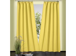 4005385822205 - Vorhang WECKBRODT Sento Gardinen Gr 150 cm Kräuselband 135 cm gelb Kräuselband Gardine Gardine blickdicht Baumwolle matte Struktur unifarben