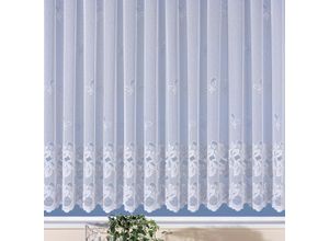 4005385823158 - Gardine WECKBRODT Basel Gardinen Gr 90 cm Kräuselband 750 cm weiß Store Jacquard strukturierte Optik Allover gemustert Bordüre