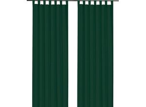 4005385832464 - Vorhang WECKBRODT Vito Gardinen Gr 245 cm Schlaufen 140 cm grün (tannengrün) Schlaufen Gardine Schlaufenschal Gardine blickdicht Microvelour Unifarben