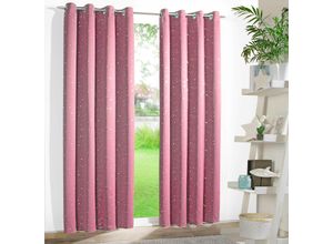 4005385833553 - Vorhang WECKBRODT Sarin rosa B135cm H160cm Microfaser Polyester Gardinen blickdicht Thermo wärme-kälteisolierend abdunkelnd Gardine Store