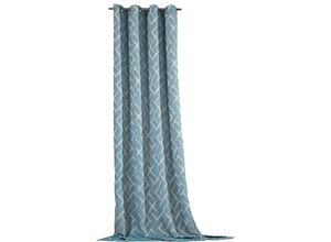 4005385834239 - Vorhang WECKBRODT Jasper Gardinen Gr 245 cm Ösen 140 cm blau (petrol) Landhaus Gardinen blickdicht Jacquard strukturierte Oberfläche mit tollem 3D Effekt