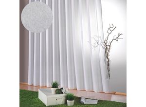 4005385834338 - Gardine WECKBRODT Lena Gardinen Gr 95 cm Faltenband 600 cm weiß Schlafzimmergardinen