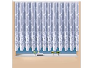 4005385835762 - Gardine WECKBRODT Siena Gr 16 weiß B600cm H175cm Jacquard Polyester Gardinen halbtransparent Bordüre Kante