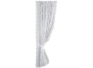 4005385836004 - Vorhang WECKBRODT Siena Gr 3 weiß B130cm H175cm Jacquard Polyester Gardinen Vorhang halbtransparent Bordüre Kante mit Raffhalter