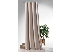 4005385838183 - Verdunkelungsvorhang WECKBRODT Blackout Gardinen Gr 245 cm Ösen 135 cm beige Ösen Thermo blickdicht Kälte- Wärmeisolierend Schalldämmend