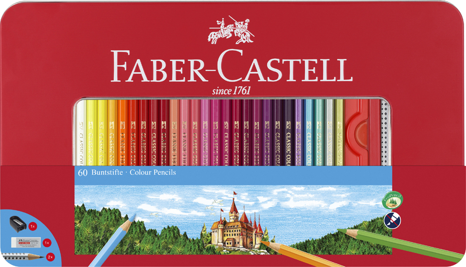 4005400156926 - FABER-CASTELL Hexagonal-Buntstifte CASTLE 60er Metalletui 4005400156926 - FABER-CASTELL Hexagonal-Buntstifte CASTLE 60er Metalletui