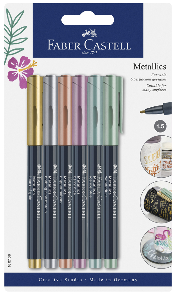 4005400268261 - FABER-CASTELL Metallics Marker 6er Blisterkarte