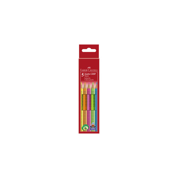 4005401109945 - FABER-CASTELL Buntstifte Farbstifte Grip Jumbo Neon5St Mehrfarbig