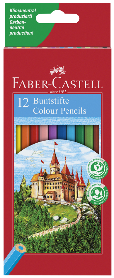 4005401112129 - FABER-CASTELL Hexagonal-Buntstifte CASTLE 12er Kartonetui