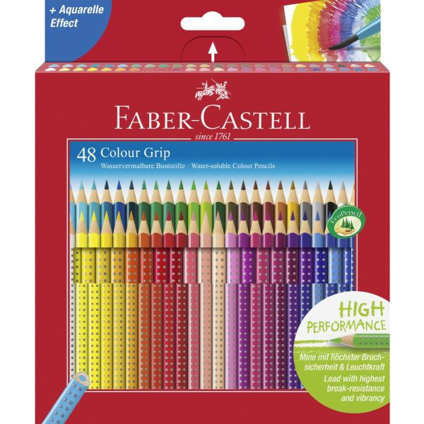 4005401124498 - Faber-castell Dreikant-Buntstifte Colour grip 48er Etui dreieckig farbig lackiert Soft-Grip-Zone Lnge 175 mm - 1 Stck (112449) (112449) - Faber