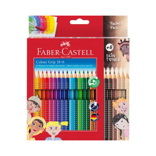 4005401128199 - Farbstiftetui Colour Grip 18+6 Stück sortiert 4005401128199 Faber Castell 24 Stück