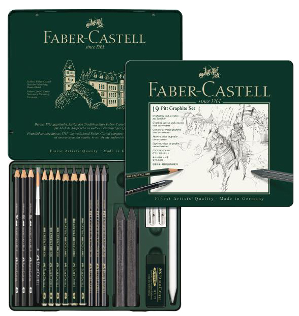 4005401129738 - FABER-CASTELL PITT GRAPHITE Set medium 19-teiliges Etui 4005401129738 - FABER-CASTELL PITT GRAPHITE Set medium 19-teiliges Etui