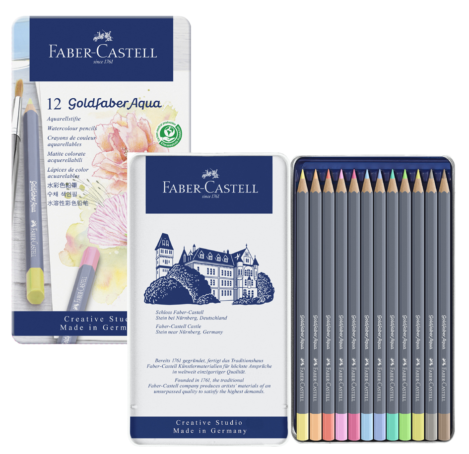 4005401146223 - Faber-castell - Metall-Etui mit 12 goldfaber Aquarell-Pastellstiften faber castell 114622